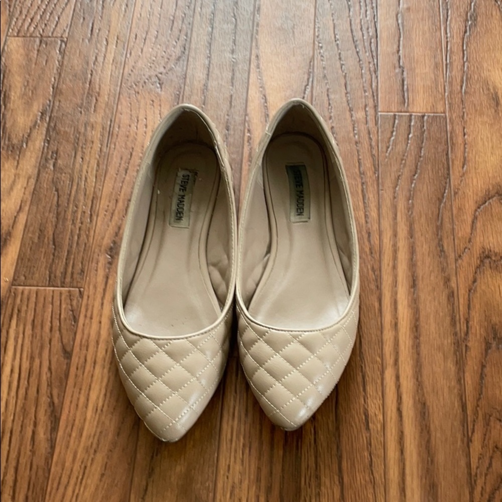 Nude Quilted Steve Madden Flats